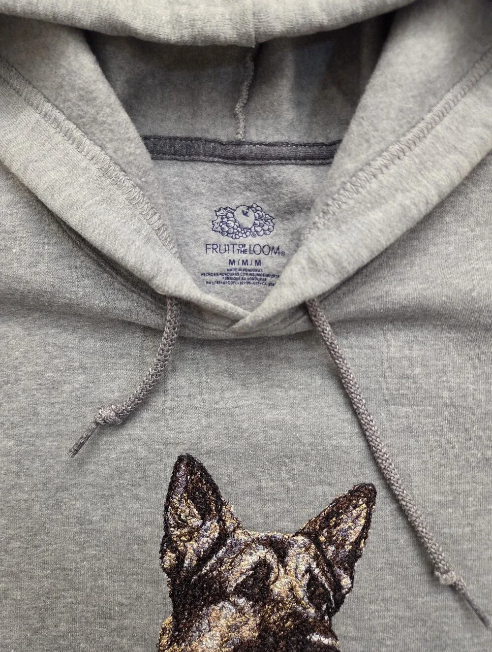 German Shepherd Gift Custom Embroidered Dog Breed Hoodie Gray Shepard Lover GSD